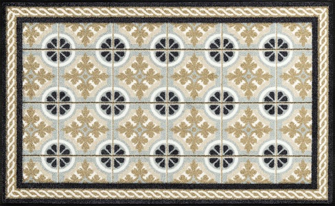 undefined, Schmutzfangmatte, wash+dry by Kleen-Tex Teppich »Kitchen Tiles«, rechteckig, 7 mm Höhe, rutschhemmend, In- und Outdoor geeignet, waschbar