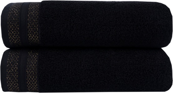LEONIQUE, Leonique Handtuch Set »»Esmindra« mit goldfarbener Bordüre«, Set, 2 tlg., Frottier, Handtuch oder Badetuch Set, Premium 550gr/m², Bio-Baumwolle, Leonique Handtuch Set »»Esmindra« mit goldfarbener Bordüre«, (Set, 2 St., 2 Duschtücher (70x140) cm), Handtuch oder Badetuch Set, Premium 550gr/m², 100% Baumwolle