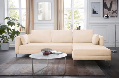 Alte Gerberei, Alte Gerberei Ecksofa »Marinus«, mit schmalen Lehnen, inklusive Rückenkissen & Armlehnkissen, Alte Gerberei Ecksofa »Marinus, L-Form«, inkl. Rückenkissen, Ottomane wahlweise rechts oder links