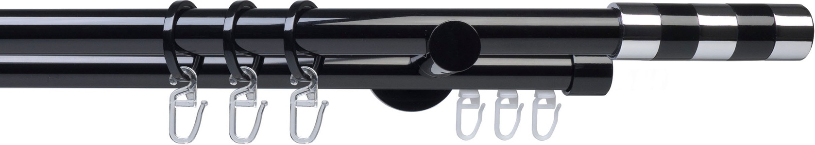 LIEDECO, Gardinenstange, »Fertigstilgarnitur 20 mm Piano Murcia«, Liedeco, Fixmass, Liedeco Gardinenstange »Fertigstilgarnitur 20 mm Piano Murcia«, 2 läufig-läufig, Fixmass, Gardinenstange Komplett
