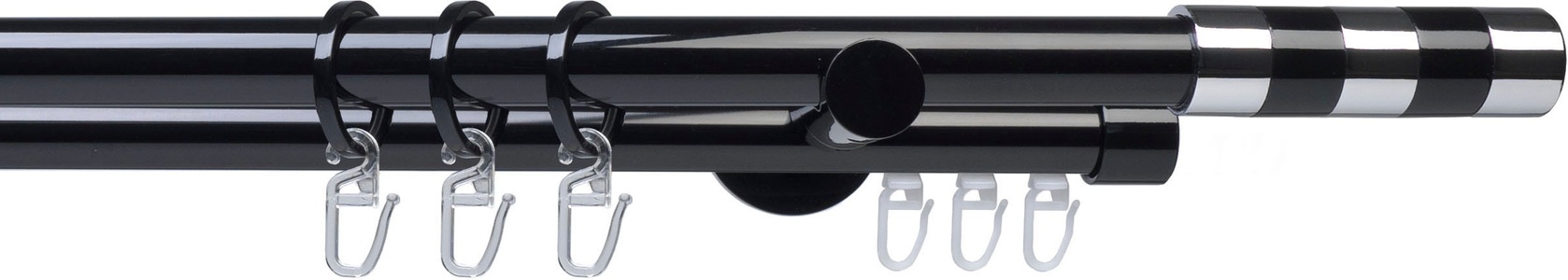 LIEDECO, Gardinenstange, »Fertigstilgarnitur 20 mm Piano Murcia«, Liedeco, Fixmass, Liedeco Gardinenstange »Fertigstilgarnitur 20 mm Piano Murcia«, 2 läufig-läufig, Fixmass, Gardinenstange Komplett
