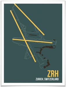 Wall-Art, Wall-Art Poster »Wandbild ZRH Grundriss Zürich«, Grundriss, (1 St.), Poster, Wandbild, Bild, Wandposter, Wall-Art Poster »Wandbild ZRH Grundriss Zürich«, Grundriss, (1 St.), Poster ohne Bilderrahmen