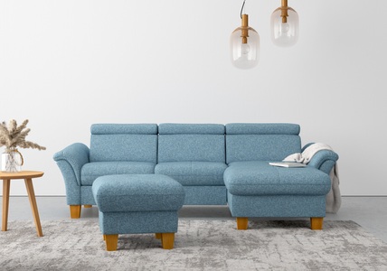HOME AFFAIRE, Home affaire Ecksofa, wahlweise mit Bett mit klappbaren Rollen, Kasten und Kopfverstellung, Home affaire Ecksofa »Lindgren L-Form«, wahlweise mit Bett mit klappbaren Rollen, Kasten und Kopfverstellung