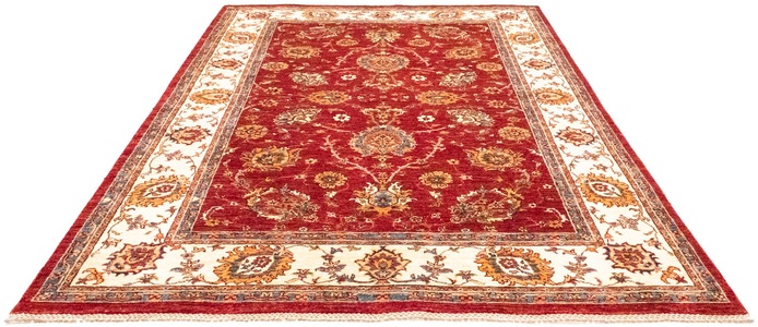 MorgenLand, morgenland Wollteppich »Ariana Teppich handgeknüpft rot«, rechteckig, 6 mm Höhe, morgenland Wollteppich »Ariana Teppich handgeknüpft rot«, rechteckig, 6 mm Höhe