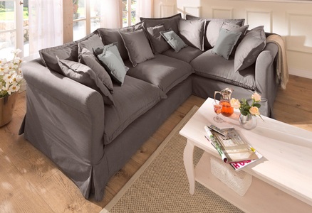 HOME AFFAIRE, Home affaire Ecksofa »Luise«, mit vielen losen Kissen und abnehmbarer Husse, Home affaire Ecksofa »Luise L-Form«, mit vielen losen Kissen und abnehmbarer Husse
