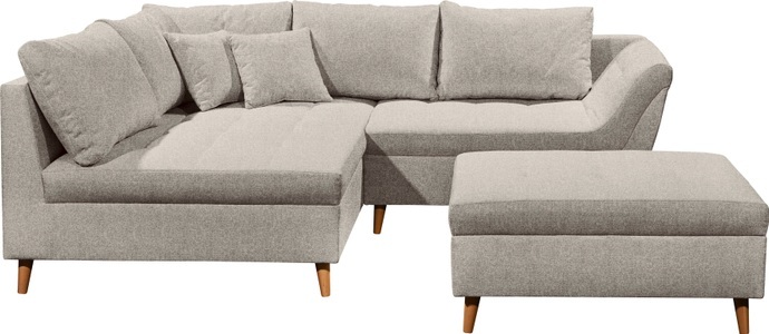 ED EXCITING DESIGN, ED EXCITING DESIGN Ecksofa »Split L-Form«, (Set, Ecksofa mit Hocker), frei im Raum stellbar, inkl. 7 Kissen, ED EXCITING DESIGN Ecksofa »Split L-Form«, (Set, Ecksofa mit Hocker), frei im Raum stellbar, inkl. 7 Kissen