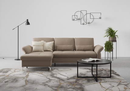 INOSIGN, INOSIGN Ecksofa »Palm Beach«, Federkern, mit Sitztiefenverstellung, wahlweise mit Bettfunktion, Bettkasten und Armteilverstellung, INOSIGN Ecksofa »Palm Beach L-Form«, Federkern, mit Sitztiefenverstellung, wahlweise mit Bettfunktion