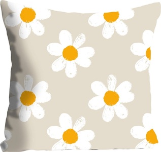 QUEENCE, queence Dekokissen »Levke«, (1 St.), mit Gänseblümchen, queence Dekokissen »Levke«, Kissenhülle,Gänseblümchen,Blumen,Florales Design,Naturmotiv,Zart