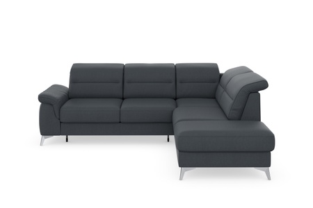 sit&more Ecksofa »Sinatra«, mit Ottomane, optional mit Kopfteilverstellung und Armteilfunktion oder Kopfteilverstellung, Armteilfunktion, Bettfunktion und Stauraum, chromfarbene Metallfüsse