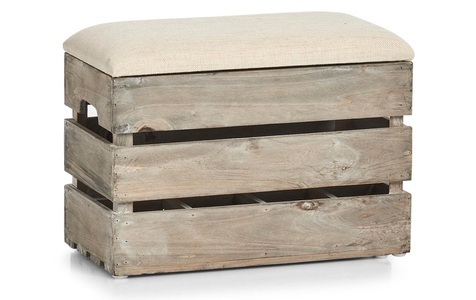 Zeller, Zeller - Sitzpouf mit Aufbewahrungfach - Beige, 