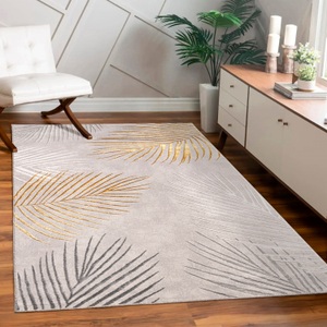 Paco Home Teppich »Tuana 218«, rechteckig, Kurzflor, modernes Blätter Design, Hoch-Tief-Struktur, Wohnzimmer
