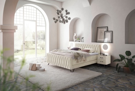 ED EXCITING DESIGN, ED EXCITING DESIGN Boxspringbett »Marsala«, Duo-Matratze - harte Kokosmatte, weiche Filzabdeckung, ED EXCITING DESIGN Boxspringbett »Marsala«, Duo-Matratze - harte Kokosmatte, weiche Filzabdeckung