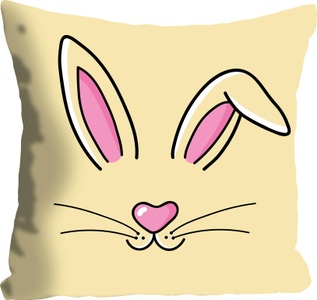 QUEENCE, queence Dekokissen »Vermin«, (1 St.), mit langen Hasenohren, queence Dekokissen »Vermin«, Kissenhülle,Lange Hasenohren,Gelb,Fröhlich,Süss,Frühling,Ostern