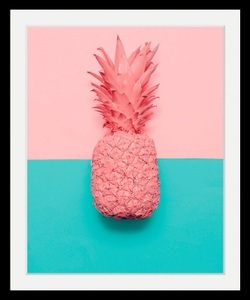 undefined, Bild »Ananas«, queence Bild »Ananas«, Obst-Obst Bilder-Essen-Lebensmittel-Humor-Ananas, HD Premium Poster-Druck inkl. Holzrahmen
