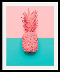 undefined, Bild »Ananas«, queence Bild »Ananas«, Obst-Obst Bilder-Essen-Lebensmittel-Humor-Ananas, HD Premium Poster-Druck inkl. Holzrahmen