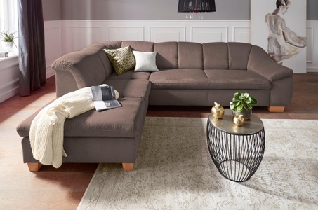 SIT&MORE, sit&more Ecksofa, sit&more Ecksofa »Santo L-Form«, mit Federkern, wahlweise mit Bettfunktion und Stauraum