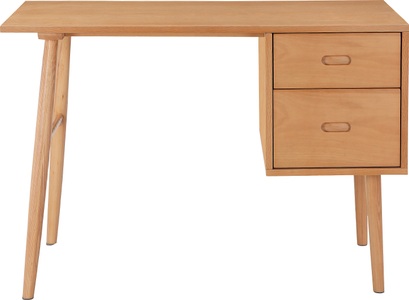 elbgestoeber, elbgestoeber Schreibtisch »Elblamelle«, in schöner Holzoptik aus massivem Eschenholz und MDF, mit zwei Schubkästen, Breite 110 cm, 