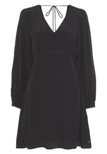 Tommy Hilfiger, Tommy Hilfiger Blusenkleid »FLUID SOLID SHORT V-NECK DRESS«, mit V-Ausschnitt vorne und hinten, 