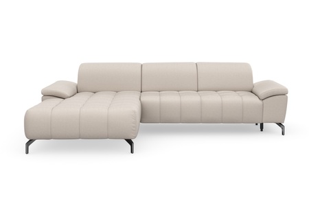 sit&more Ecksofa »Cool«, wahlweise mit Kopfteilverstellung und Vorziehsitz, motorisch, mit schwarzen Füssen