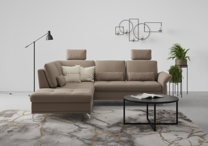 INOSIGN, INOSIGN Ecksofa »Palm Beach«, Federkern, mit Sitztiefenverstellung, wahlweise mit Bettfunktion, Bettkasten und Armteilverstellung, INOSIGN Ecksofa »Palm Beach L-Form«, Federkern, mit Sitztiefenverstellung, wahlweise mit Bettfunktion