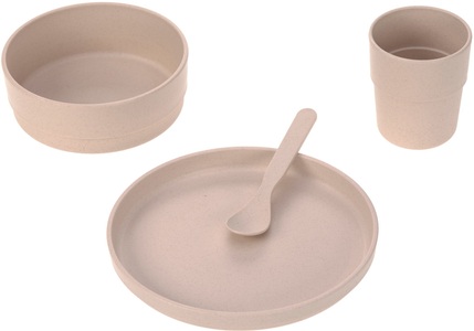 Lässig, LÄSSIG Kindergeschirr-Set »Uni powder pink«, (Set, 4 tlg.), 