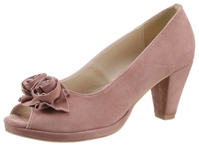 Andrea Conti, Andrea Conti Peeptoepumps, mit Rosenapplikation, 