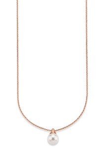 Esse, Damenring Esse Lila, Bruno Banani Kette mit Anhänger »Schmuck Geschenk, Halskette Perle, Perlenkette«, mit Perle (synth.)