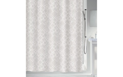 Spirella, SPIRELLA Duschvorhang TEXTIL, Spirella Peer Textilduschvorhang 180x200 cm Weiss