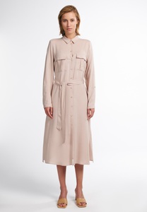 Eterna, ETERNA LANGARM BLUSENKLEID MODERN CLASSIC TENCEL TAUPE UNIFARBEN, 