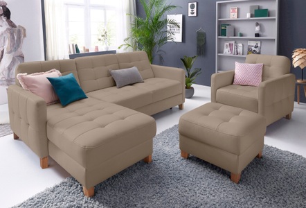 exxpo - sofa fashion, exxpo - sofa fashion Ecksofa, wahlweise mit Bettfunktion, exxpo - sofa fashion Ecksofa »Elio, kompakt und komfortabel, bequem und zeitloses Design, L-Form«, wahlweise mit Bettfunktion