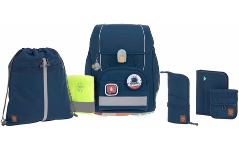 Lässig, LÄSSIG Schulrucksack »Boxy Unique«, LÄSSIG Schulranzen-Set 7-tlg. Boxy Unique navy