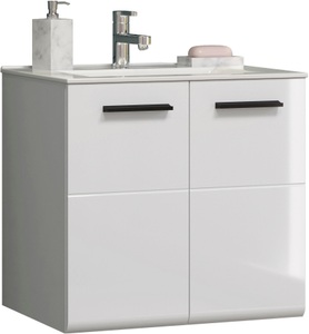 Trendteam, trendteam Waschbeckenunterschrank »Riva«, 2 Korpusfarben, Breite 62 cm, Hänge-Waschbeckenunterschrank, 