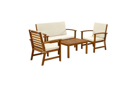CoCon, Cocon Loungeset »Lausanne, 4 Sitzplätze«, COCON Loungeset Lausanne, Braun/Weiss, 4 Sitzplätze