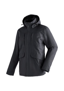 Maier Sports, Maier Sports Herren Wambra Jacke (Größe XL, Schwarz), Maier Sports Funktionsjacke »Wambra M«, Outdoor-Funktionsjacke mit grosser Netztasche für die Kapuze