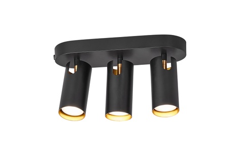 Nordlux, Nordlux Ceiling Mimi 3x GU10 Schwarz - Metall | Max. 25W, Nordlux Deckenleuchte »Mimi Schwarz«, 3 flammig, Leuchtmittel GU10 Leuchtmittel wechselbar