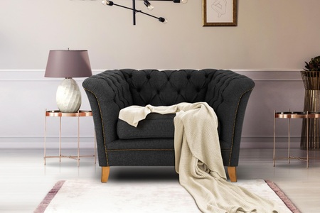 HOME AFFAIRE, Home affaire Sessel »Newport«, mit Knopfheftung im Rücken, Keder und feinen Armlehnen, Home affaire Sessel »Newport modernes Chesterfield«, mit Knopfheftung im Rücken, Keder und feinen Armlehnen