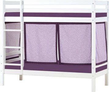 Hoppekids, Hoppekids Etagenbett, Liegefläche 70x160 cm, Kiefer weiss lackiert,mit Textilset und wahlweise mit Matratze, 