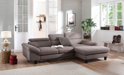 HOME AFFAIRE, Home affaire Ecksofa »Pilot«, wahlweise mit Bettfunktion und Bettkasten, Home affaire Ecksofa »Pilot L-Form«, mit Kopfteilverstellung, optional Bettfunktion und Bettkasten