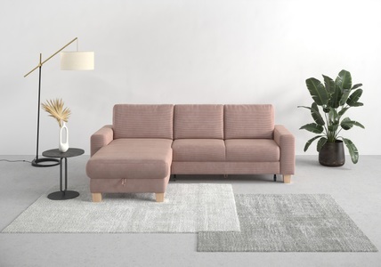 Home affaire Ecksofa »Summer«, mit Recamiere, mit oder ohne Bettfunktion und Bettkasten, Cord-Bezug