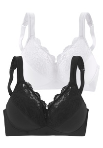 PETITE FLEUR, petite fleur Bügelloser BH, (Packung, 2 Stück), mit Komfortträgern, Basic Dessous, petite fleur Soft-BH, ohne Bügel mit Komfortträgern