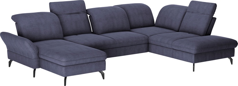 SIT&MORE, sit&more Wohnlandschaft, Wahlweise mit Bett-, Kopfteil - und Armlehnfunktion, sowie Bettkasten, sit&more Wohnlandschaft »Leandro U-Form«, Wahlweise mit Bett-, Kopfteil - und Armlehnfunktion, sowie Bettkasten