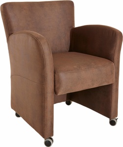 exxpo - sofa fashion, exxpo - sofa fashion Polsterstuhl, exxpo - sofa fashion Sessel »Cortado, Loungesessel auf Rollen, schmale Armlehnen, bequem« Breite 66 cm