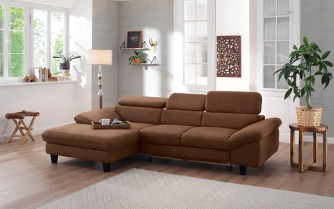 HOME AFFAIRE, Home affaire Ecksofa »Pilot«, wahlweise mit Bettfunktion und Bettkasten, Home affaire Ecksofa »Pilot L-Form«, mit Kopfteilverstellung, optional Bettfunktion und Bettkasten