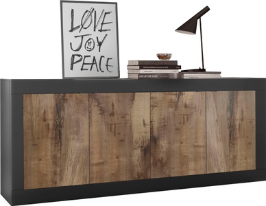 LC, LC Sideboard »Basic«, 207 cm, INOSIGN Sideboard »Basic Breite 207 cm, Kommode 4 Türen, Anrichte,«, Metallgriff, moderne Rahmenoptik, viel Stauraum, Farbauswahl