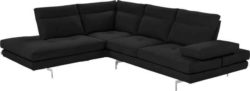 CALIA ITALIA, CALIA ITALIA Ecksofa »Toby Wing«, Sitztiefenverstellung, Eckelement mit Funktion, Füsse in Chrom glänzend, CALIA ITALIA Ecksofa »Toby Wing, L-Form, Multifunktionssofa, bequem und edel«, Sitztiefenverstellung und Armteilfunktion, Füsse chrom glänzend