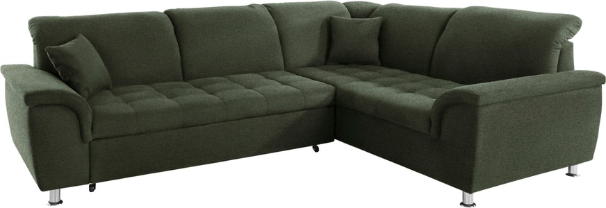 DOMO collection Ecksofa »Franzi«, wahlweise mit Kopfteilverstellung (dann Breite: 275 cm), optional mit Bettfunktion, inklusive Zierkissen