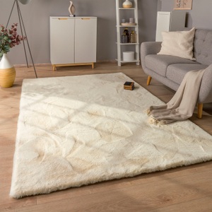 Paco Home Hochflor-Teppich »Rabbit Deluxe 860«, rechteckig, Kunstfell, Uni-Farben, sehr weicher Flor, Wohnzimmer, Schlafzimmer
