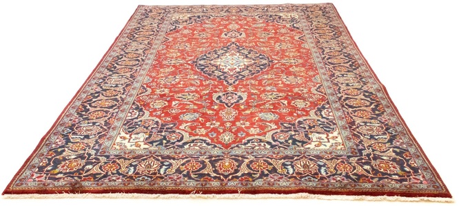 MorgenLand, morgenland Wollteppich »Najafabad Teppich handgeknüpft rot«, rechteckig, 8 mm Höhe, 