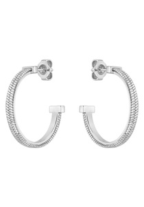 Boss, Ohrringe Damen Silber 23mm, BOSS Paar Creolen »Schmuck Edelstahl Ohrschmuck Ohrringe ZIA«