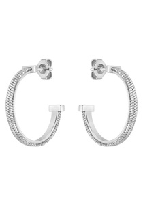 Boss, Ohrringe Damen Silber 23mm, BOSS Paar Creolen »Schmuck Edelstahl Ohrschmuck Ohrringe ZIA«